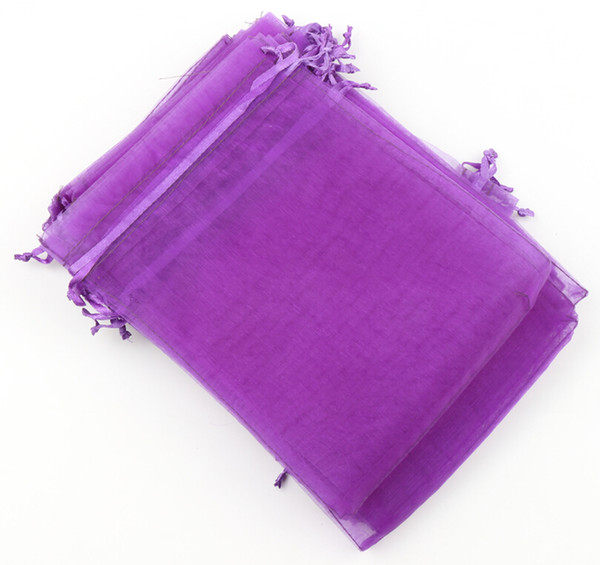 100pcs/lot Purple 7x9cm 9X11cm 13X18cm Organza Jewelry Gift Pouch Bags For Wedding favors,beads,jewelry 13022703