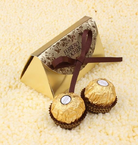 100pcs Wedding Favors and Gifts Baby Shower Paper Candy Box Ferrero Rocher Boxes Wedding Favors Sweet Gifts Bags Supplies