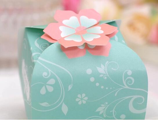 50pcs Flower Wedding Supply DIY Paper Gift Jewelry Candy Favor Box Favor holder