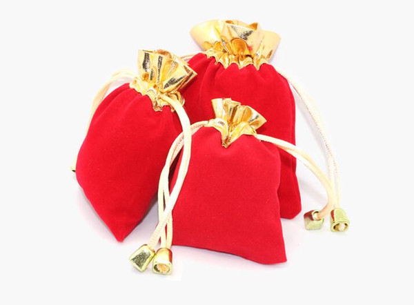 wholesale jewelry gift box ring jewelry box Red flannelette bag gold jewelry bagWedding Gift