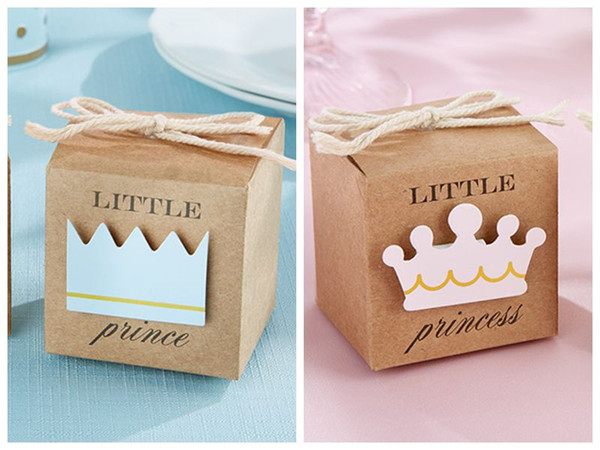 Baby Shower Favors of Little Prince Kraft Favor Boxes For baby birthday Party Gift box and baby Decoration Gift 100pcs/lot Free shipping