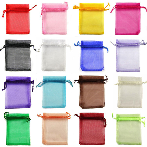 20*30cm Drawstring Organza bags Gift wrapping bag Gift pouch Jewelry pouch organza bag Candy bags package bag mix color JF-45