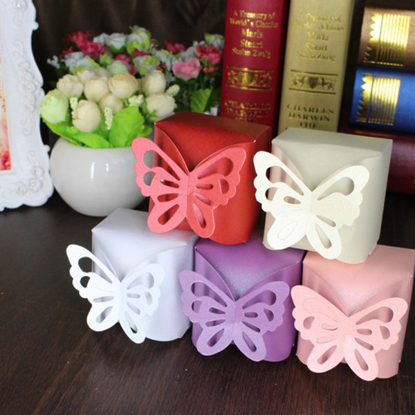 Laser Cut Butterfly Gift Boxes Folding DIY Candy Box Baby Shower Favor Box Favour Box Baby Shower Wedding birthday Party