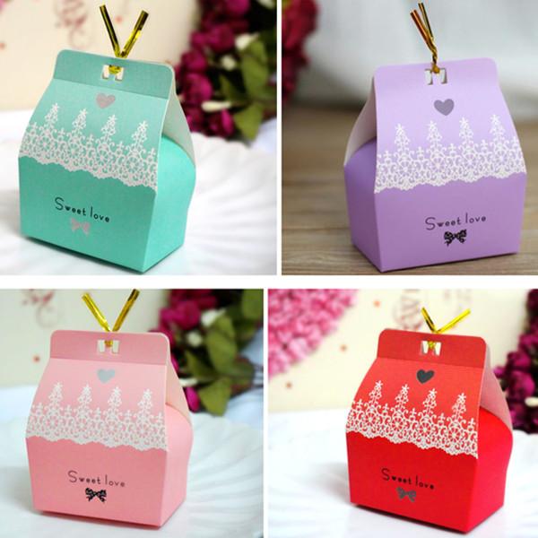 Colourful Favor Holders Cheap Sweetheart Bridal Accessory Beautiful In Stock Gift Bags Elegant Wedding Sugar Box Discount Case Ready To Ship