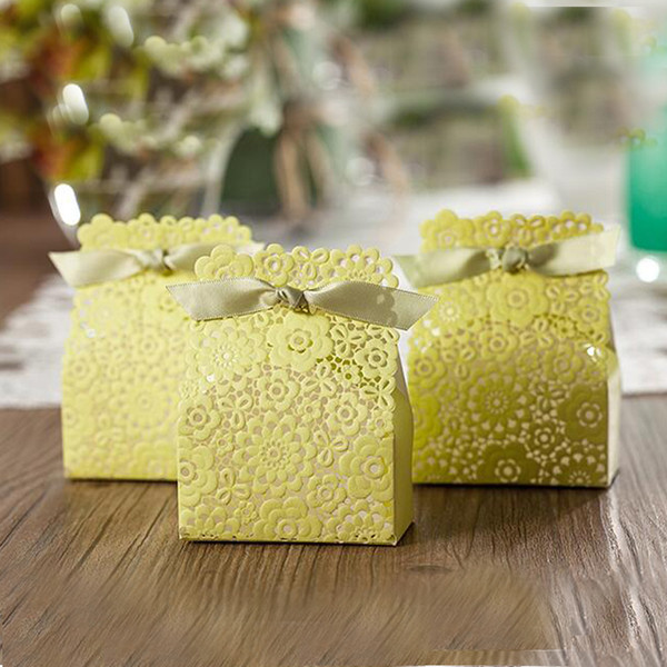 Wedding Favor Gift Boxes Green Wedding Candy Box Elegant Lemon Romantice Decoration Laser Lawm and Outdoor Wedding Laser Cut