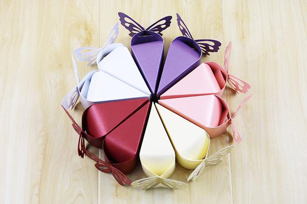 Wholesale 2018 New Wedding Favor Boxes European Pearly Paper Butterfly Wedding Cake Boxes Hot Sale Wedding Gifts for Guests