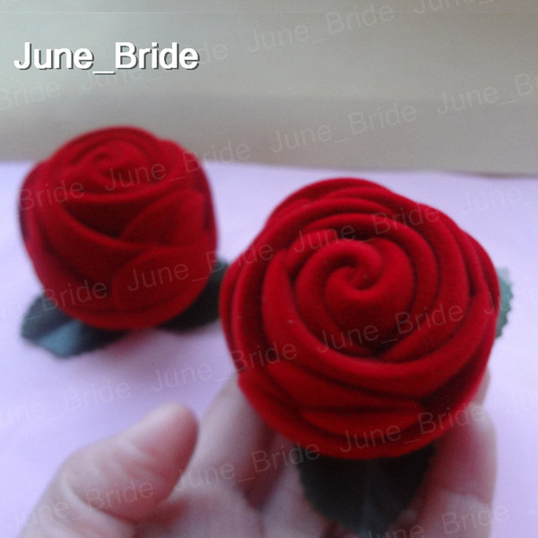 Real Photo Cute Red Rose Favor Box Wedding Bomboniere Bridal Candy or Ring Favor Holder Boxes Shower Party Wedding Supplies 100 Pieces