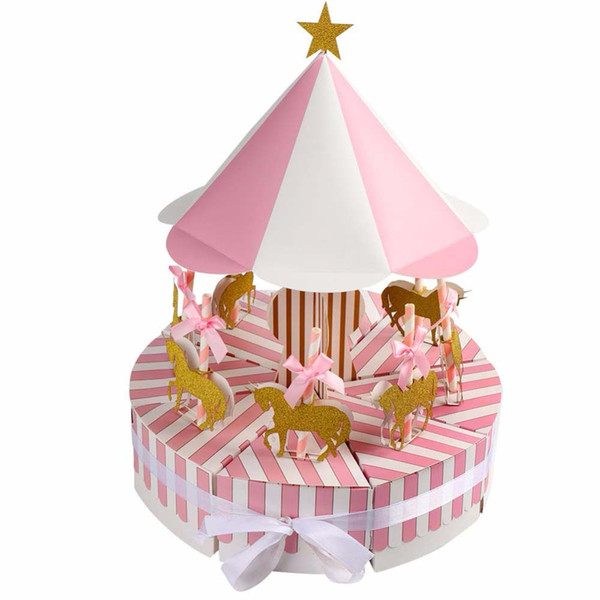 1PC Carousel Paper Gift Box Wedding Favors and Gifts Unicorn Party Baby Shower Candy Box Birthday Party Decorations Kids