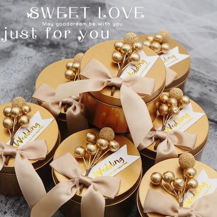 Wedding candy box Golden circle iron box tinplate bowl European style sugar bowl Personalized candy box