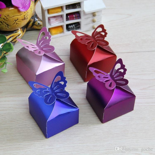 Laser Cut Butterfly Gift Boxes Folding DIY Candy Box Baby Shower Favor Box Favour Box Baby Shower Wedding birthday Party