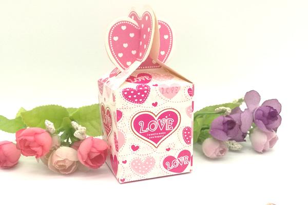 Wholesale - 50pcs Pink Heart Love Wedding Paper Gift Jewelry Candy Box Event Party Favor box