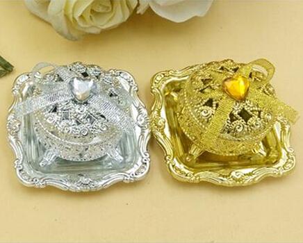 Exquisite Gold-plated And Silver-plated Happiness Candies Box Creative Favor Boxes European Style Two Colors Are Optional