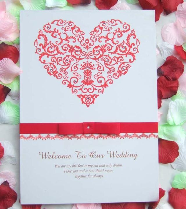 Kissbridal New Wedding Events Wedding Favors Rhinestone Wedding Guest Books Hot Red attendance book Western Style Fashion Design XF0139