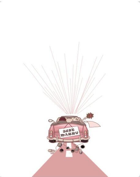Pink Wedding Car Custom Fingerprint Signature Guest Book With 2 Sets Ink Pad Gift Canvas Painting DIY Art Drawing Best Souvenirs Guest Books