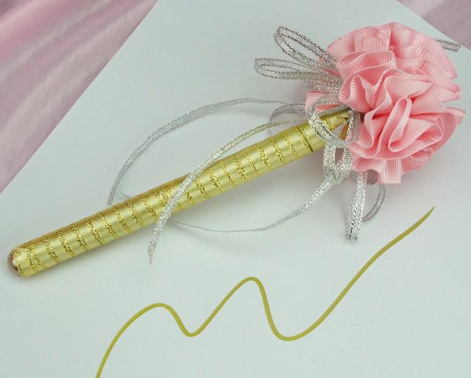 Carnation flower Wedding Golden ink sign in pen Wedding Reception Guest Sign In Bridal Shower gift