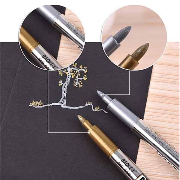 Gold Silver Metallic Color Pen DIY Paper Tag Photo Album Scrapbooking For Party Birthday Wedding Decoration Signing Pen