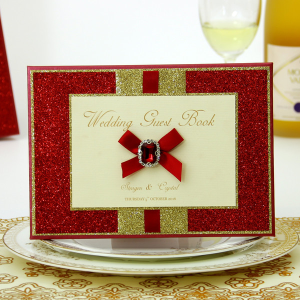 Handmade Red Wedding Guest Book/Wedding Favors/Wedding Supply/Signature Book