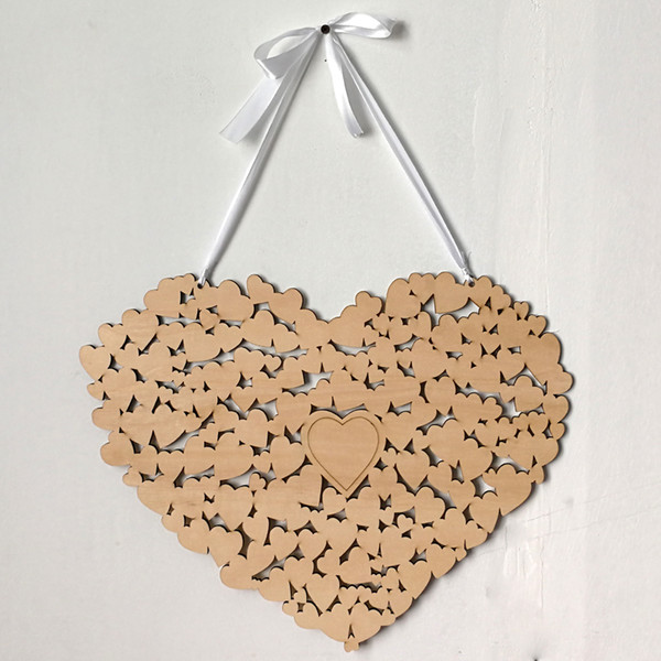 Romantic Heart Shaped Wedding Guestbook Hanging Heart Wedding Guestbook Decor