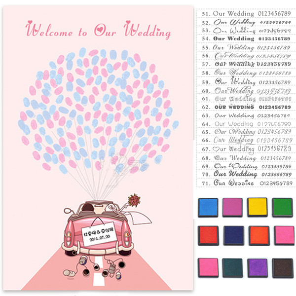 Custom Thumbprint Wedding Guest Book Fingerprint Guestbook Guests Sign In Wedding Tree Guest Book Thumbprint Guest Book Wedding