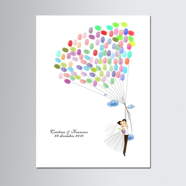 Wedding Fingerprint Guest Book Wedding Guest Gift, Personalized DIY Thumbprint Wedding Guest Book Custom, livre d'or de mariage