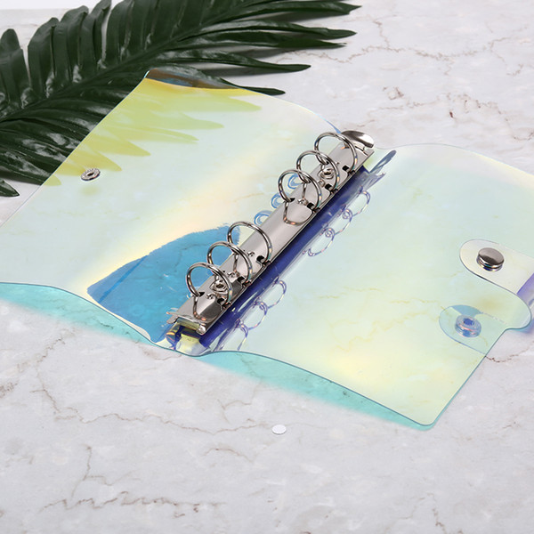 Transparent Laser Binder Pvc Multifunctional Hand Book Travel Rainbow Bright Hand Account Clip Shell Party Signature Guest Book