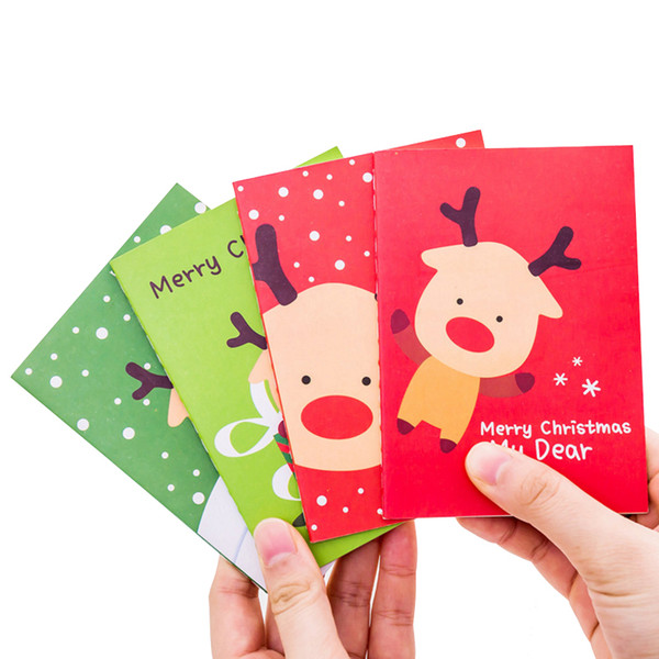 30pcs/lot Christmas Day Red Green Small Cute Writing Paper Cardboard Notebook Diy Transverse line Student School Gifts Wholesale