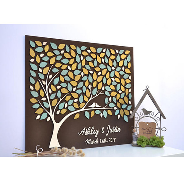 Personalized Rustic Wedding Guest Book Alternative Wood, Heart Guest Books Tree, Custom 3D Wedding Guest Book Ideas Couple Gift