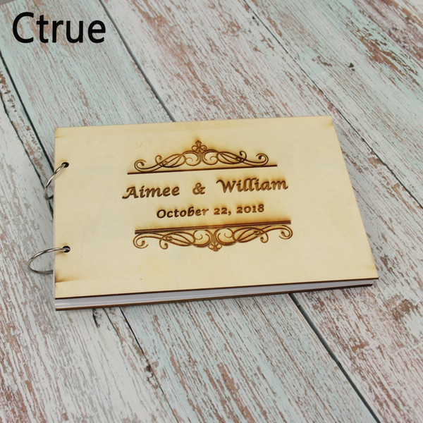 21.5X15cm Custom names Wedding Guest Book Rustic Wooden Wedding decoration Guest Book Wooden Guestbook Personalised Guest Book