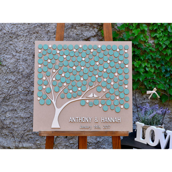 Personalized Wedding Guest Book Alternative Wood, 3D Guestbook Ideas, Unique Guestbooks Tree,Bridal Shower Party Guestbooks