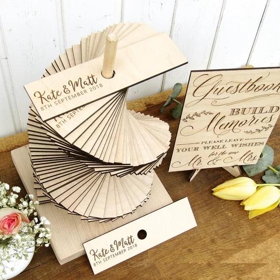 personalize 3D Rustic Wedding Guest Book Tower, Custom Wood Guest Book Alternative, Build Memories Guestbook, 3D Guestbooks