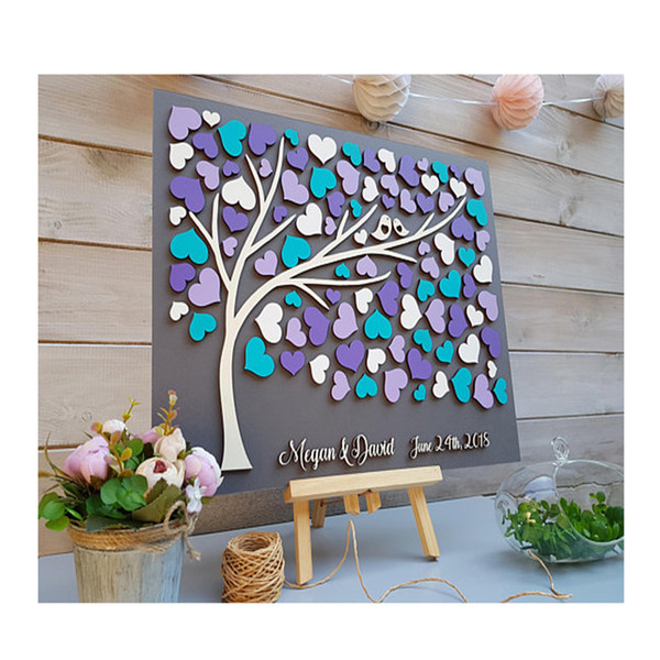 Rustic 3D Personalized Wedding Guest Book 3D Wood,Wedding Gifts For Guests,Alternative Guest Book Ideas, Custom Guest Book Tree