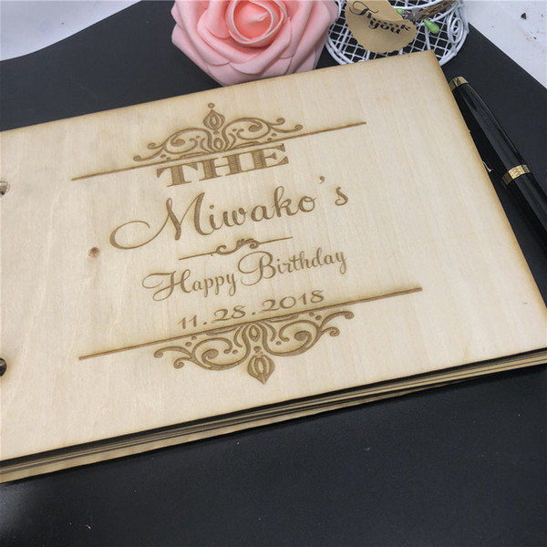 Birthday Guest Book,Wooden Party Signature Guestbook,Custom Special Birthday Gift