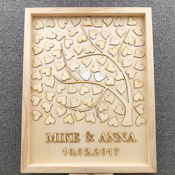 Personalised Love Wedding Tree Guest Book, Guestbook with heart/birds, Family Tree Guest Book Wedding Party Signature Supplies
