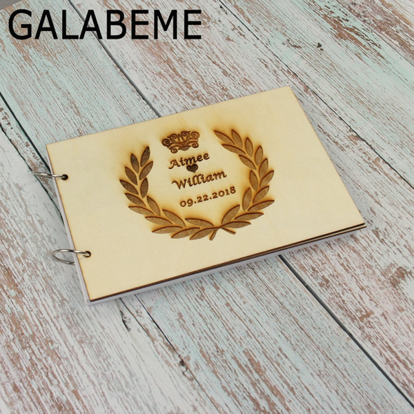 wholesale Custom name & date Wedding guest book Rustic wedding guest book alternative Monogram guestbooks Custom names guest book