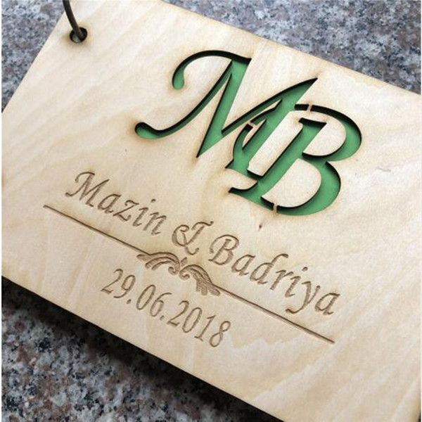 Wood Wedding Guest Book, Wedding Guest Book, Anniversary Gift,Wedding Photo Album, Wooden Guestbook Gift,Signature Book Supplies