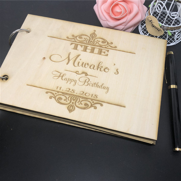 Birthday Guest Book,Wooden Party Signature Guestbook,Custom Special Birthday Gift