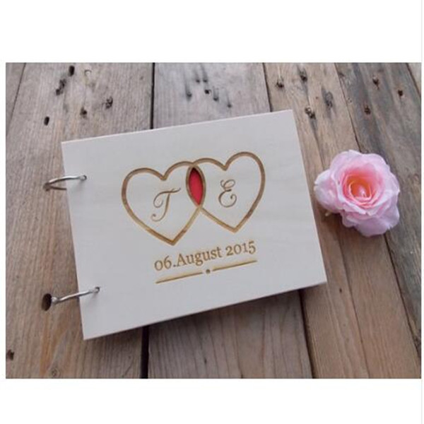 Custom Wedding Love Heart Guest book Rustic Wood Guest Book Bride & Groom Personalized Wedding Wooden Guestbook
