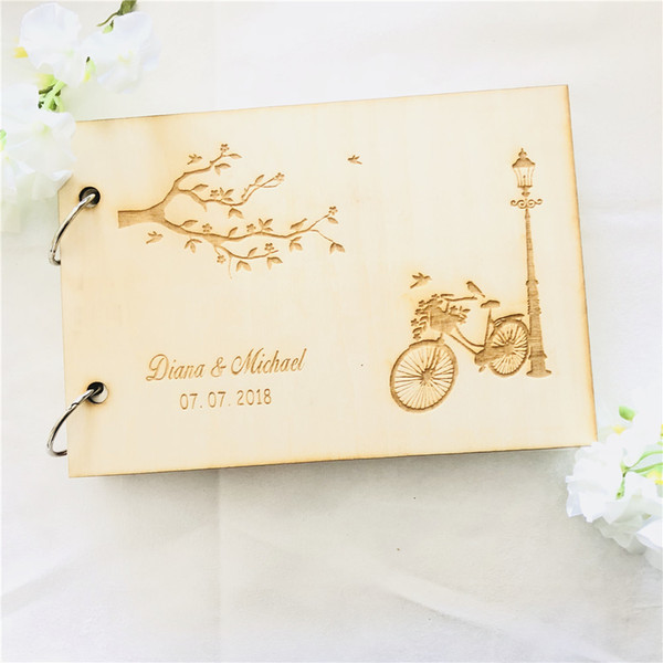 Rustic Guest Book, Elegant Wedding Guestbook, Personalised Wooden Guest Book Personalised Wooden Album Photo Album Script Book