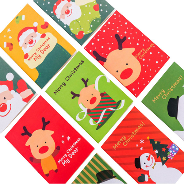30 book/lot Lovely Cartoon Christmas Santa Claus Snowman Deer Notebook Kawaii Pocket Notepad Kids Gift Signature Guest Book