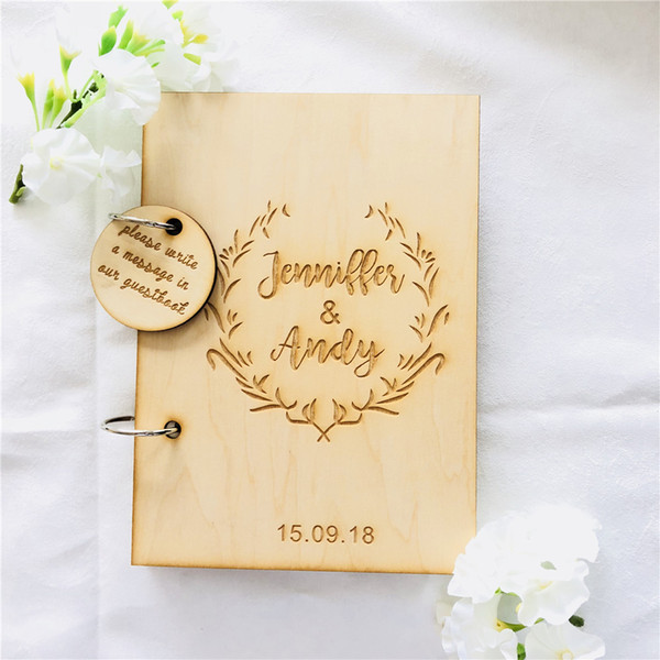 personalized wooden notebook wooden diary gift for bride and groom wedding favor
