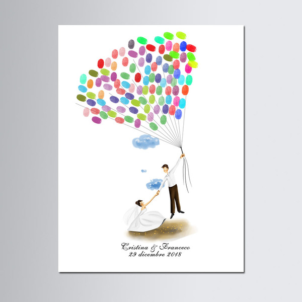 Custom Wedding Guest book Fingerprint Guest Book Alternative Canvas Poster, Personalized Guestbook, livre d'or de mariage