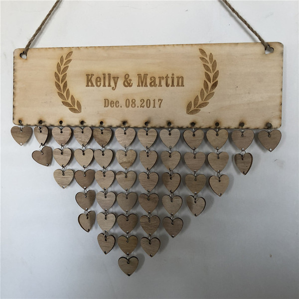 Personalized Custom Wedding Guest Book Alternative Wall Calendary Guestbook,Rustic Custom Name and Date Sign Book,