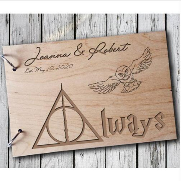 Personalized Guestbook Custom Owl Wood Guest Book Wooden Wedding Engraved Wooden Sign Book Weddding Gifts