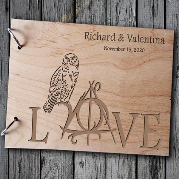 Personalized Mr and Mrs Wedding Guestbook Custom Wooden Wedding Guestbook Engraved Name and Date Wooden Wedding Sign Book