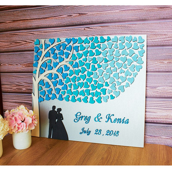 Unique Rustic 3D Wedding Guest Book Tree,Personalized Guest Book With Hearts,Custom Tree of Life Guestbooks Ideas,Wedding Gift