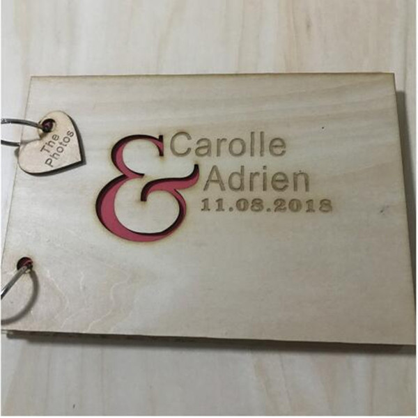 Custom Wedding Guest Book,Engraved Wooden Guest Book,Wedding Sign Book with Name & Date,Personalized Gift for Wedding