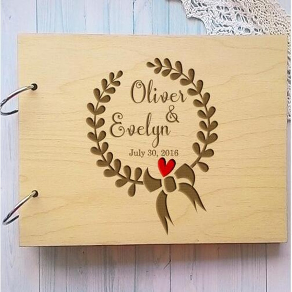 Customs Wedding Guest Book Bride & Groom Rustic Love Wedding Guestbook Alternative, Monogram Guestbooks, Custom Names Guest Book