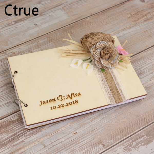 Wooden Personalized Wedding Guest Book Wedding Guestbook Custom Name Sign Book Rustic Wedding Decoration photo Album