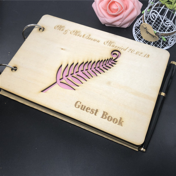 Wedding Memory Gift, Wooden Kraft Guest Book ,Party&Wedding Signature Book