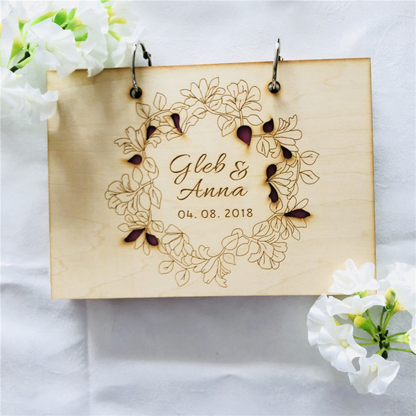 Wooden Wedding Guest Book,Wedding Gifts for Guests